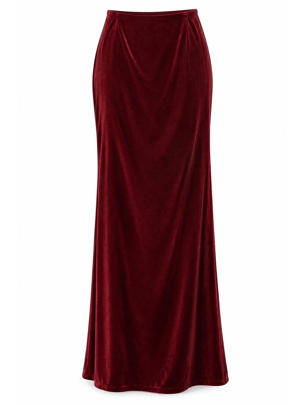 Carmen Marc Valvo Signature Velvet Rust Long Maxi Skirt Size 12 Burnt Orange